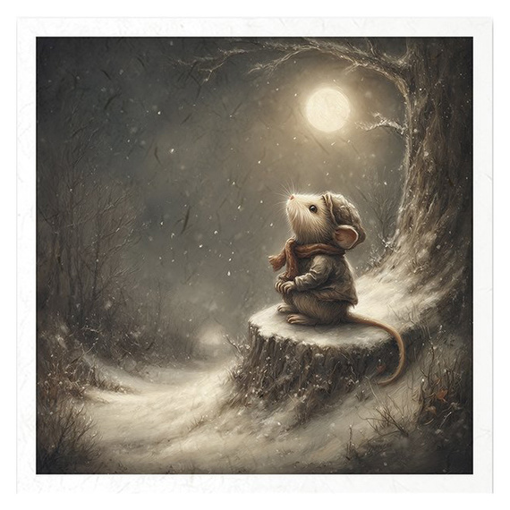 Reispapier-Set - Winterwald, Winternacht, Maus - RSM208 - Itd Collection