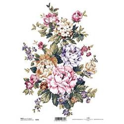 ITD Reispapier Decoupage Bastelpapier, Serviertentechnik, Blumenbouquet R0376