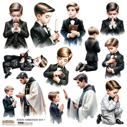 AUFKLEBER ScrapLove Dekor Stickers -  First Communion Boy 1