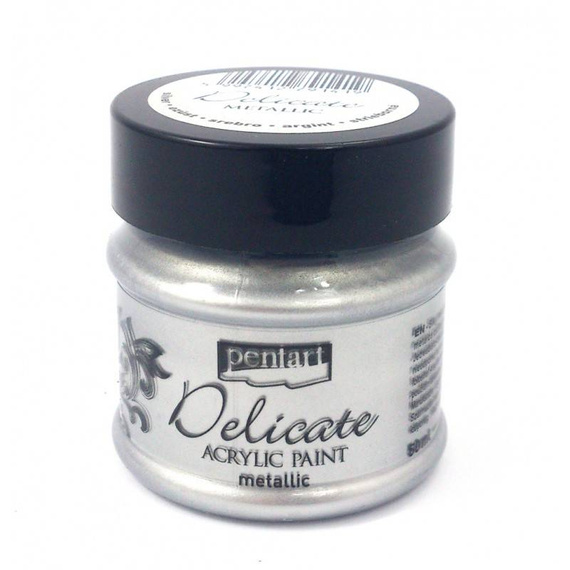 Metallic-Farbe Delicate - PENTART - silber / silber 50ml
