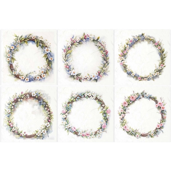 Scrapbooking-Bastelpapier-Set reis - ITD - RSM124 Blumengirlande