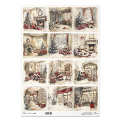 Reispapier für Decoupage A3 - Weihnachten, Weihnachtsmann, Spielzeug - R1524L - Itd Collection