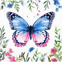 SERVIETTEN 1 Stück Motivservietten Decoupage Napkin 33x33cm, Ylvie Schmetterling