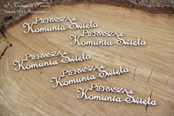 SCRAPINIEC Dekorpappe Die Cut Chipboard Dekoration Ornament, Pierwsza Komunia Święta