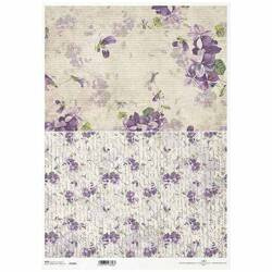 ITD Reispapier Decoupage Bastelpapier A3 Blumen, Veilchen 1020L