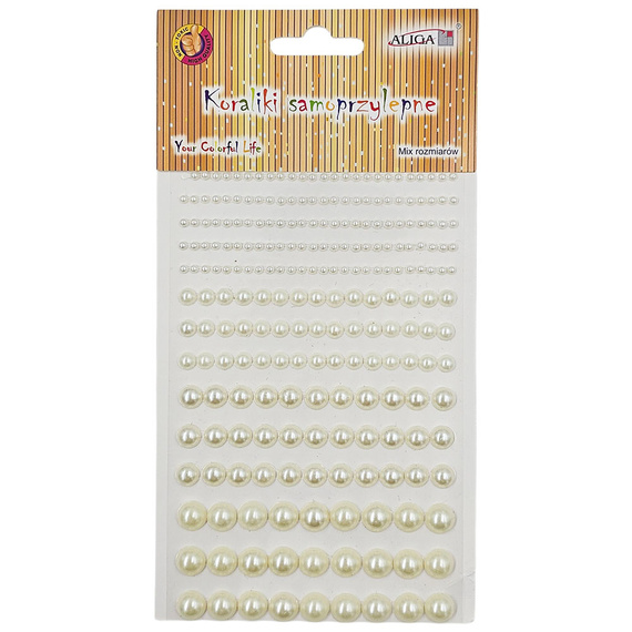 SELBSTKLEBENDE PERLEN Kreative Bastel Scrapbooking- weiß mix Größe - 235 Stk.