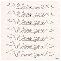SCRAPINIEC Dekorpappe Die Cut Chipboard Dekoration Ornament, I love You