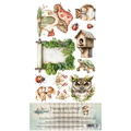 ALCHEMY OF ART Set 15x30cm Scrapbooking Papier, Friends of the Forest, Wald, Kinder