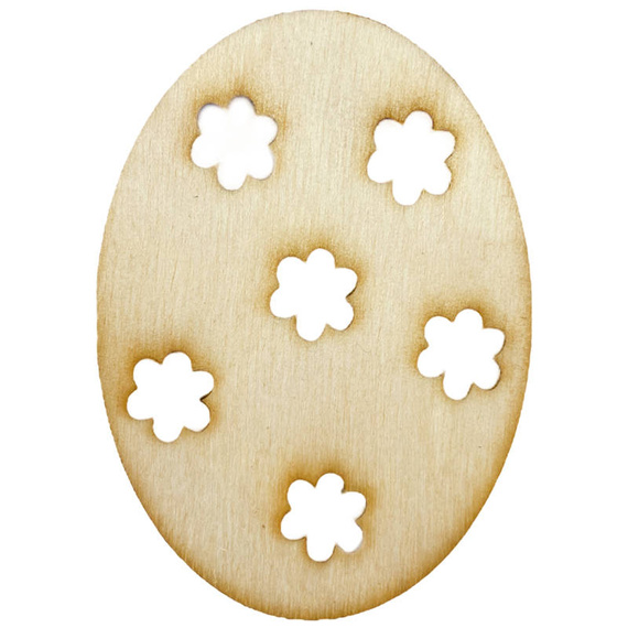 Holzei 7 cm - mit Blumen