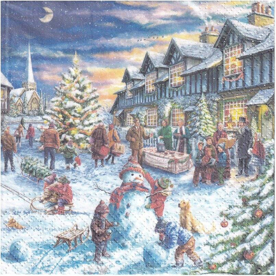 Set von Weihnachts-Decoupage-Servietten 33x33cm - 10Stück 