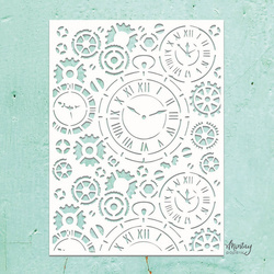MINTAY Mixed Media Schablone STENCIL für Decoupage Scrapbooking Uhren