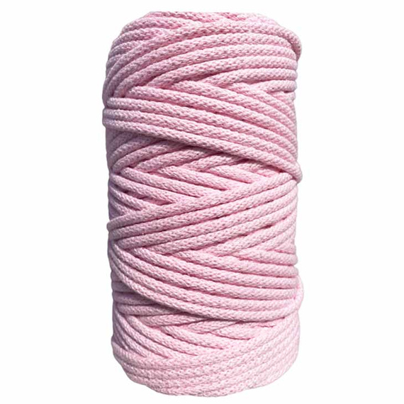 Baumwollkordel 5mm Seil aus Baumwolle mit Polyester Kern 100m - Candy Pink