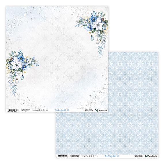 Scrapbooking Papier - ScrapAndMe - Winter Sparkle 05/06 - doppelseitig 30x30 cm