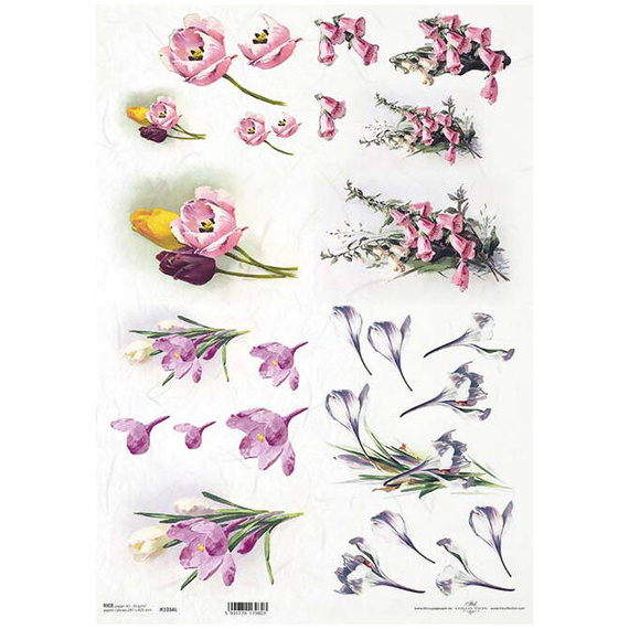 ITD Reispapier Decoupage Bastelpapier A3 Tulpe, Krokus 1034L