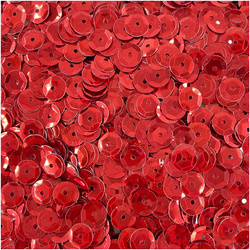 LOVEART SEQUINS für Handwerk Runde Lose metallic Pailletten 9mm/15g, rot