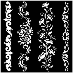 STAMPERIA - 3D-Schablone 18x18cm Princess 4 längliche Dekore