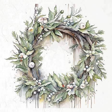 Reispapier-Set - ITD RSM100 Winterkränze Girlanden