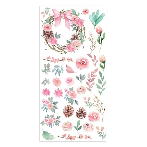 STAMPERIA Set 10Blatt 15x30cm einseitig Scrapbooking Papier 190g, Christmas Rose