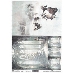 ITD Reispapier Decoupage Bastelpapier Serviettentechnik-R2273 Weihnachten, Kinder, Eislaufbahn