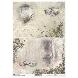 ITD Reispapier Decoupage Bastelpapier Serviettentechnik-R1900 Ansichten, Jahrgang, Frauen, Pflanzen