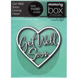 MEMORY BOX Stanzformen Set Stanzschablone Scrapbooking Die Cut, Get Well Soon Loving Heart Herz 94380