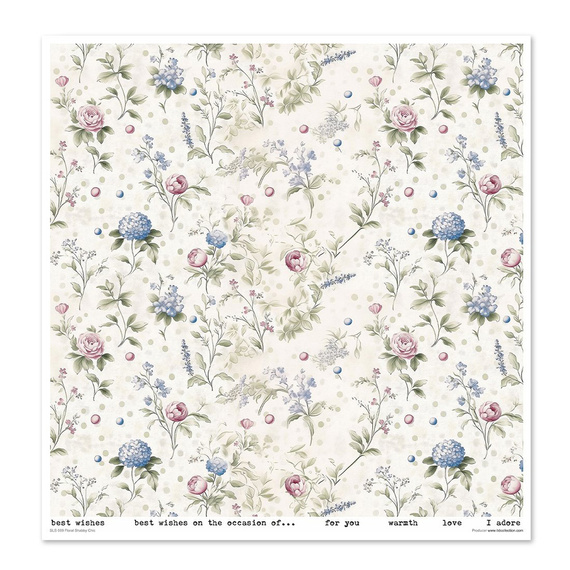 ITD COLLECTION Setz 11Stk 30x30cm Scrapbooking Papier - Floral Shabby Chic