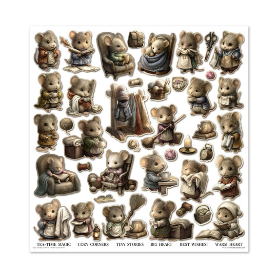 ITD COLLECTION Scrapbooking Papier Set 30x30 cm - Mouse World - Home Sweet Home