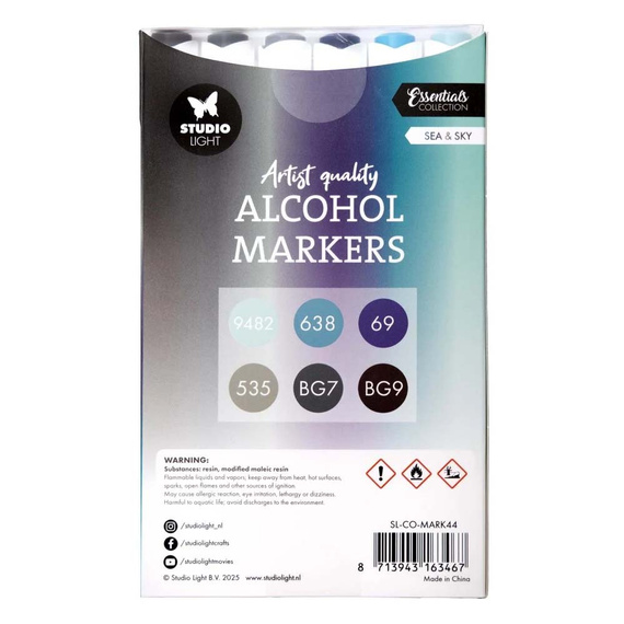 Alkoholmarker Doppelstift Set Sea&Sky Essentials Nr. 44 - Studio Light - 6 Stück