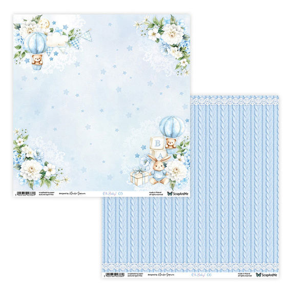 SCRAPANDME Set von 6St 30x30 doppelseitig Scrapbooking Papier - Oh, Baby