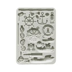 STAMPERIA SILIKONFORM Mold Abformen Gießen Mould, Silent Sea Boote, Anker, Steuer