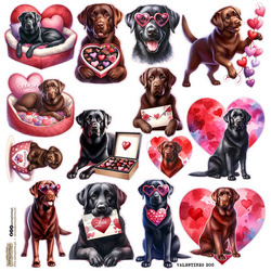 AUFKLEBER - ScrapLove - Valentinstag Hund