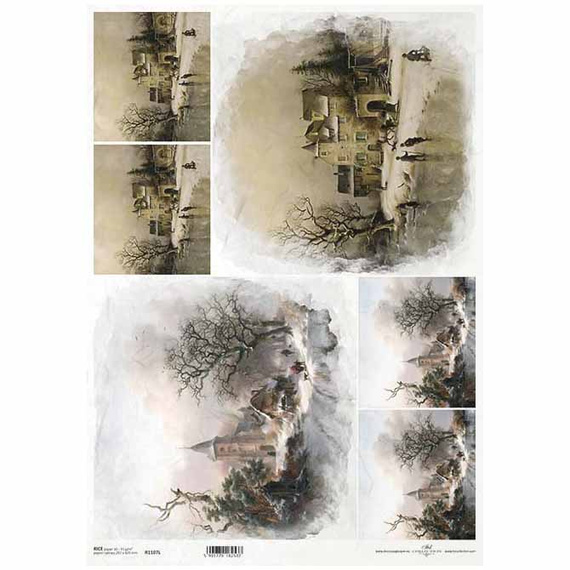 Reispapier für Decoupage A3 ITD-1107L vintage Ansichten