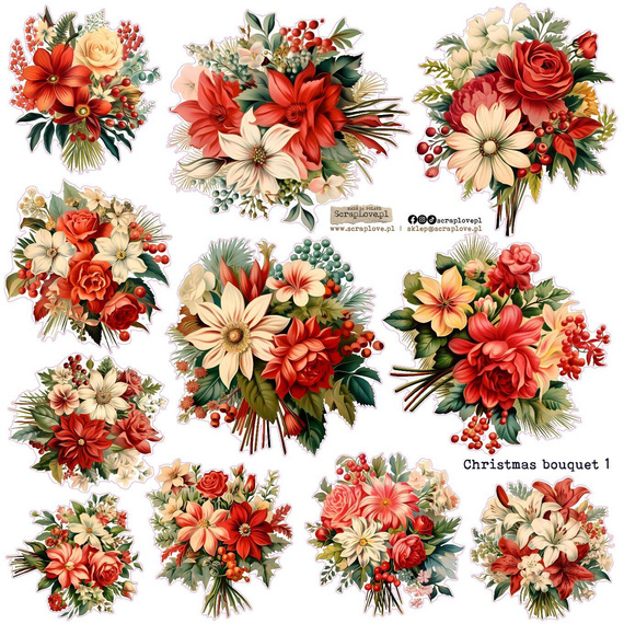AUFKLEBER - ScrapLove - Weihnachtsstrauß 1