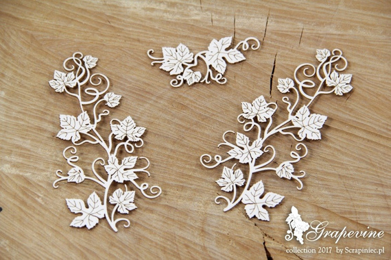 Dekorpappe Die Cut Chipboard - Weinrebe - Dekore SC