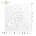 ITD Mixed Media Schablone STENCIL für Decoupage Scrapbooking 16x16, Baum, Schmetterlinge, Vögel, Ringe ST0236