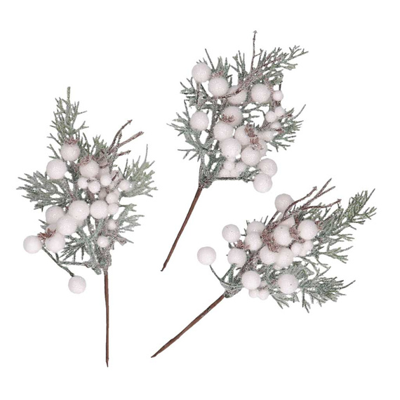 Eberesche Vogelbeerbaum gefrostete Beere Draht 40 Bälle/1 Zweig, orange