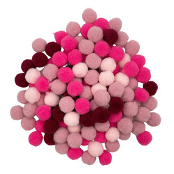 LOVEART POMPONS 120Stk./10mm Bommel Bastelmaterial Bälle zum Basteln,  mix rosa