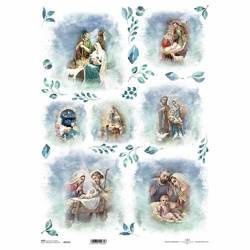 ITD Reispapier Decoupage Bastelpapier A3 Die Heilige Familie 0472L
