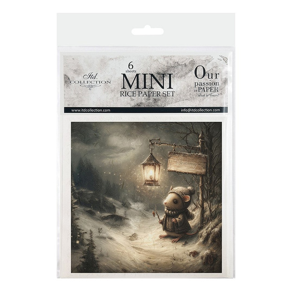 Reispapier-Set - Winterwald, Winternacht, Maus - RSM208 - Itd Collection