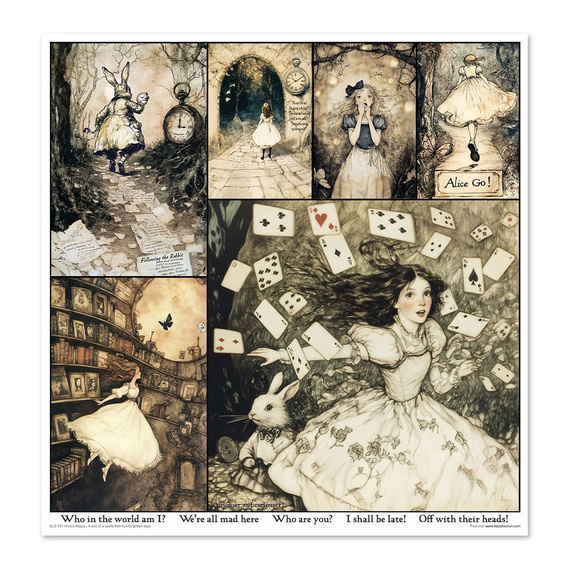 ITD COLLECTION Setz 11Stk 30x30cm Scrapbooking Papier -  Alice's Magic 1