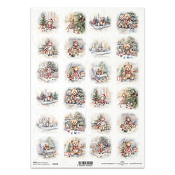 ITD Reispapier Decoupage Bastelpapier Serviettentechnik-R2449 Puppen, Teddys