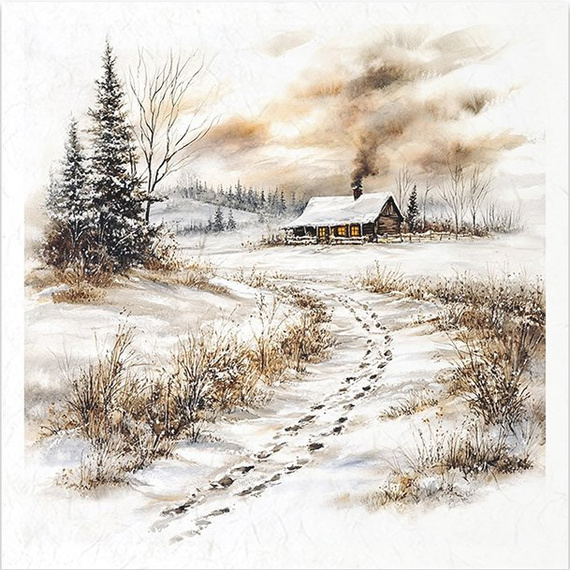 Reispapier-Set - Winterlandschaft, Berge, Natur, Hütten - RSM206 - Itd Collection