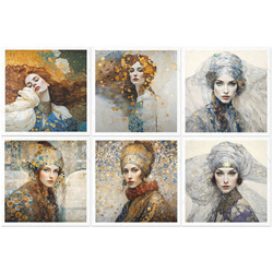 Scrapbooking-Bastelpapier-Set reis - ITD - RSM126 Mosaik Frau - Inspiriert von Klimt