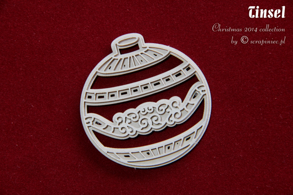 Dekorpappe Die Cut Chipboard 2-Schicht-Kugel 01 - Lametta - Scrapiniec