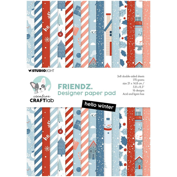 STUDIO LIGHT Scrapbooking Papier Set A5 Designer paper pad - Hello Winter