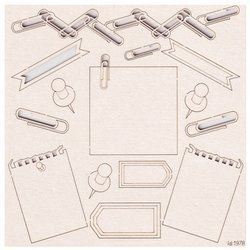 SCRAPINIEC Dekorpappe Die Cut Chipboard Dekoration Ornament, Notizbuch Reißzwecke