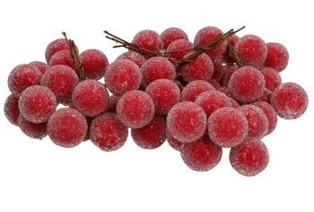 Mattierte Kugeln auf rotem Draht - ca. 6 Stk