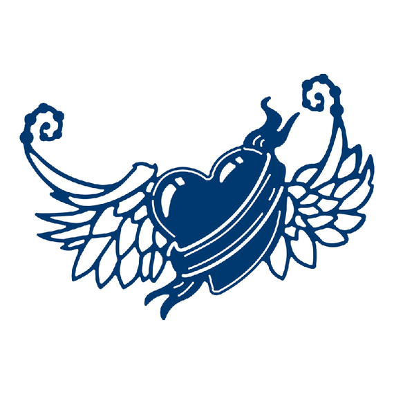 Stanzform Präge Stanzschablone Cutting Die - Zerfetzte Spitze - Geflügeltes Herz