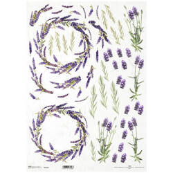 Reispapier für Decoupage A3 ITD-11074L Lavendel