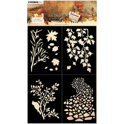 STUDIOLIGHT Mixed Media Schablone STENCIL für Decoupage Scrapbooking - Autumn Pathway 